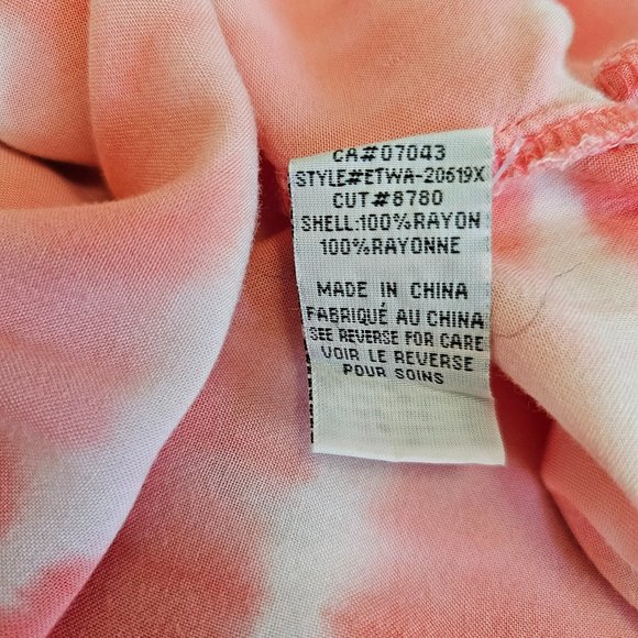 GUC Velvet Heart Peach Tie Dye size 2X Button down tunic length - Picture 4 of 7